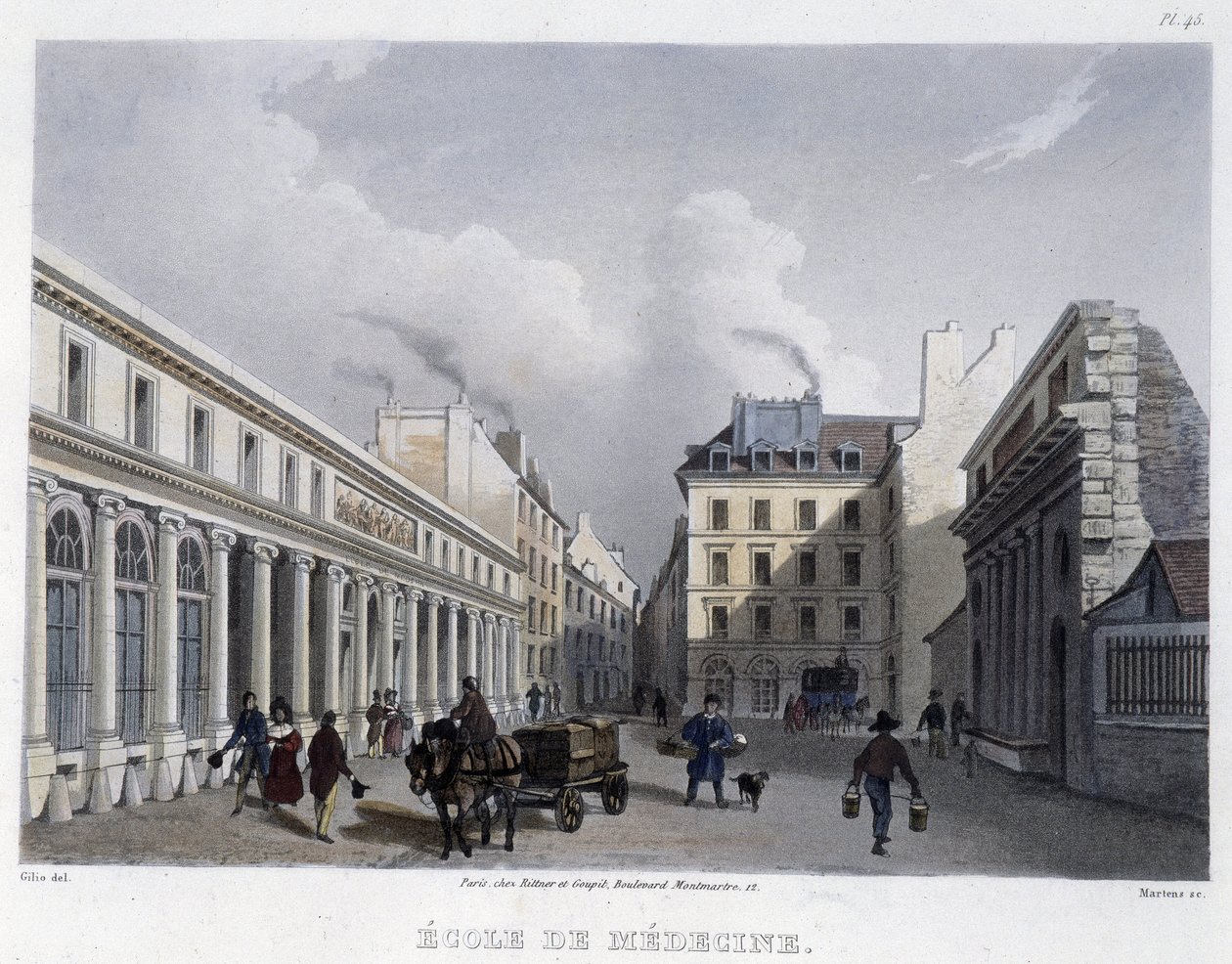 Lääketieteellinen koulu - Martensin "" Paris en 1832 -osassa tekijältä Frederic Martens