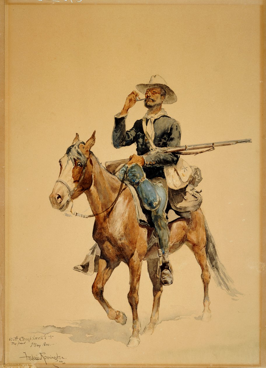 Ratsastettu jalkaväki, 1890 tekijältä Frederic Remington