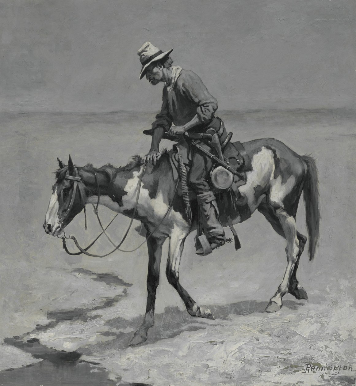 Teksasin poni, 1889 (öljy sommitelmalevylle) tekijältä Frederic Remington