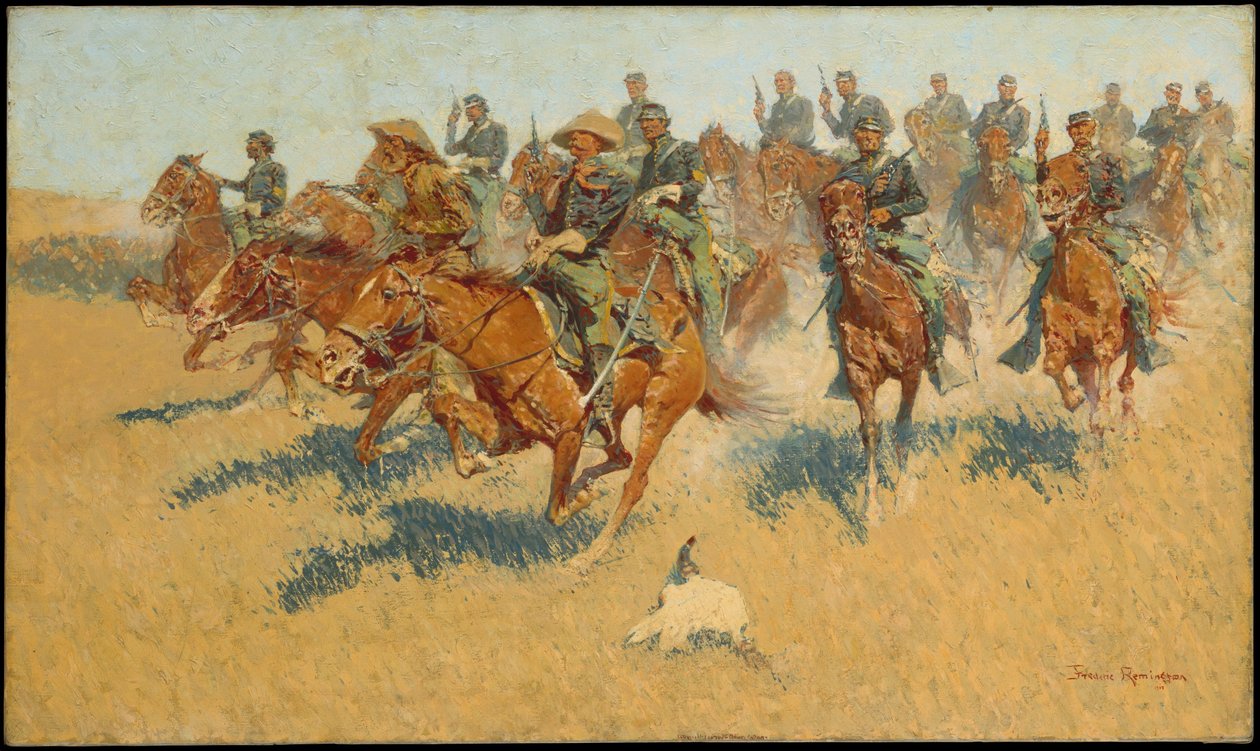 Ratsuväen hyökkäys eteläisillä tasangoilla tekijältä Frederic Remington