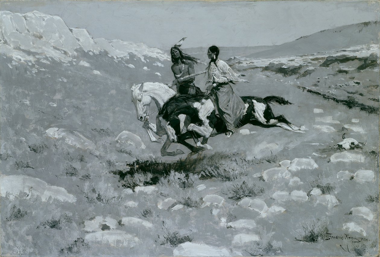 Nopeimman hevosen seremonia, n. 1900. tekijältä Frederic Remington