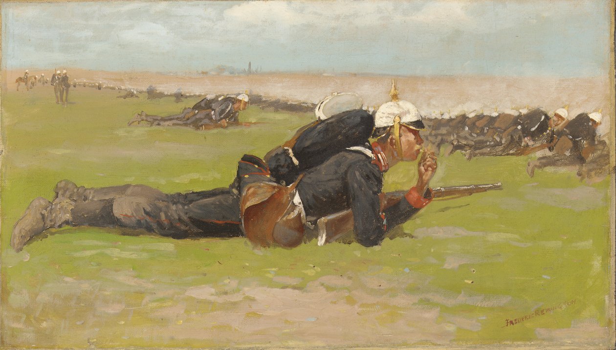 Kenttäharjoitus Preussin jalkaväelle tekijältä Frederic Remington
