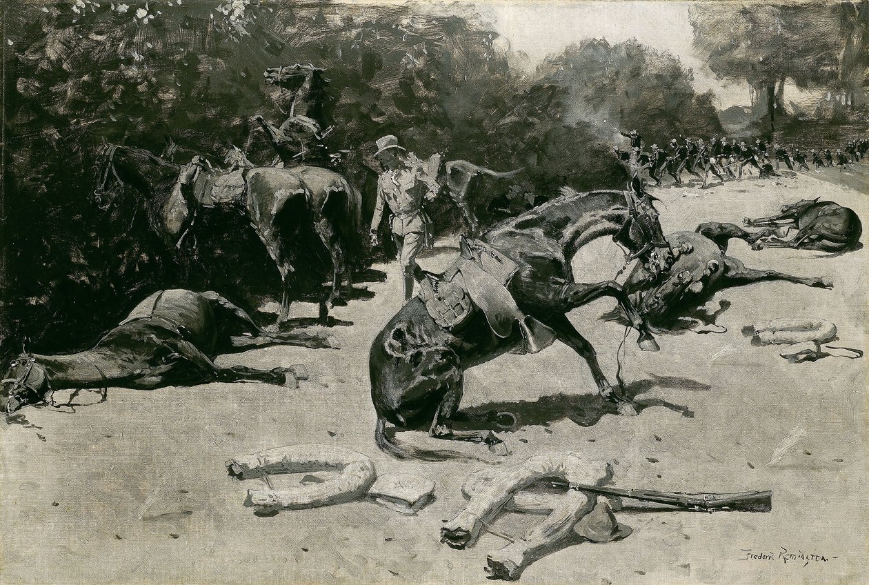 Miten hevoset kuolivat maansa puolesta Santiagossa tekijältä Frederic Remington