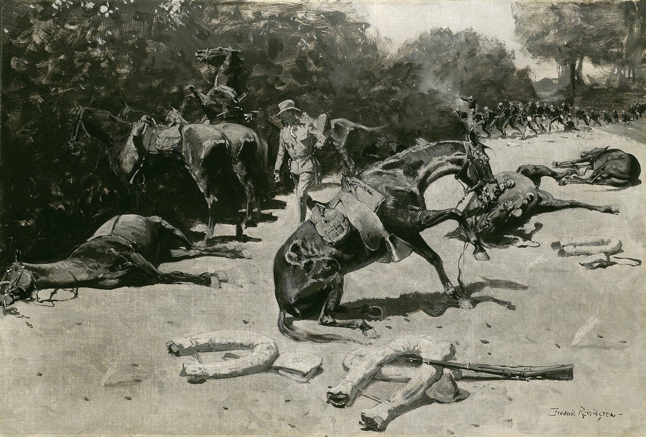 Kuinka hevoset kuolivat maansa puolesta Santiagossa, 1899 tekijältä Frederic Remington