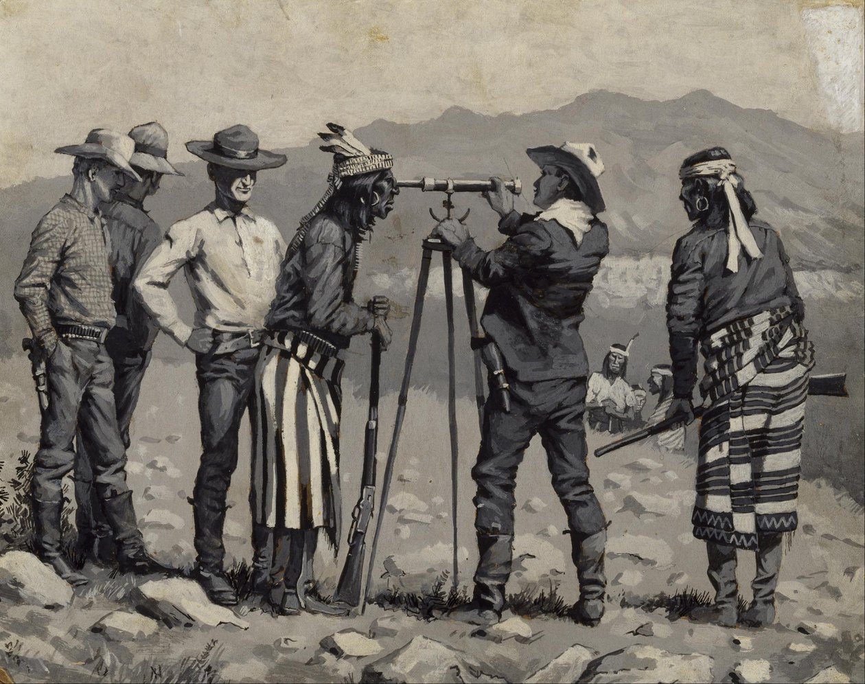 Katse kaukoputken läpi tekijältä Frederic Remington