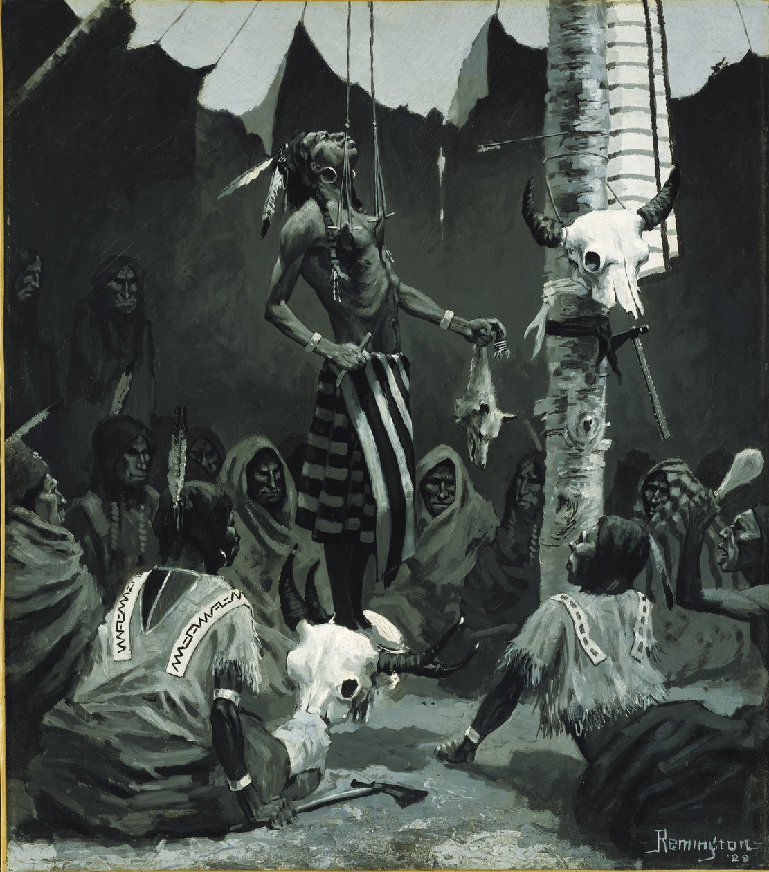 Mandanin vihkimisseremonia tekijältä Frederic Remington