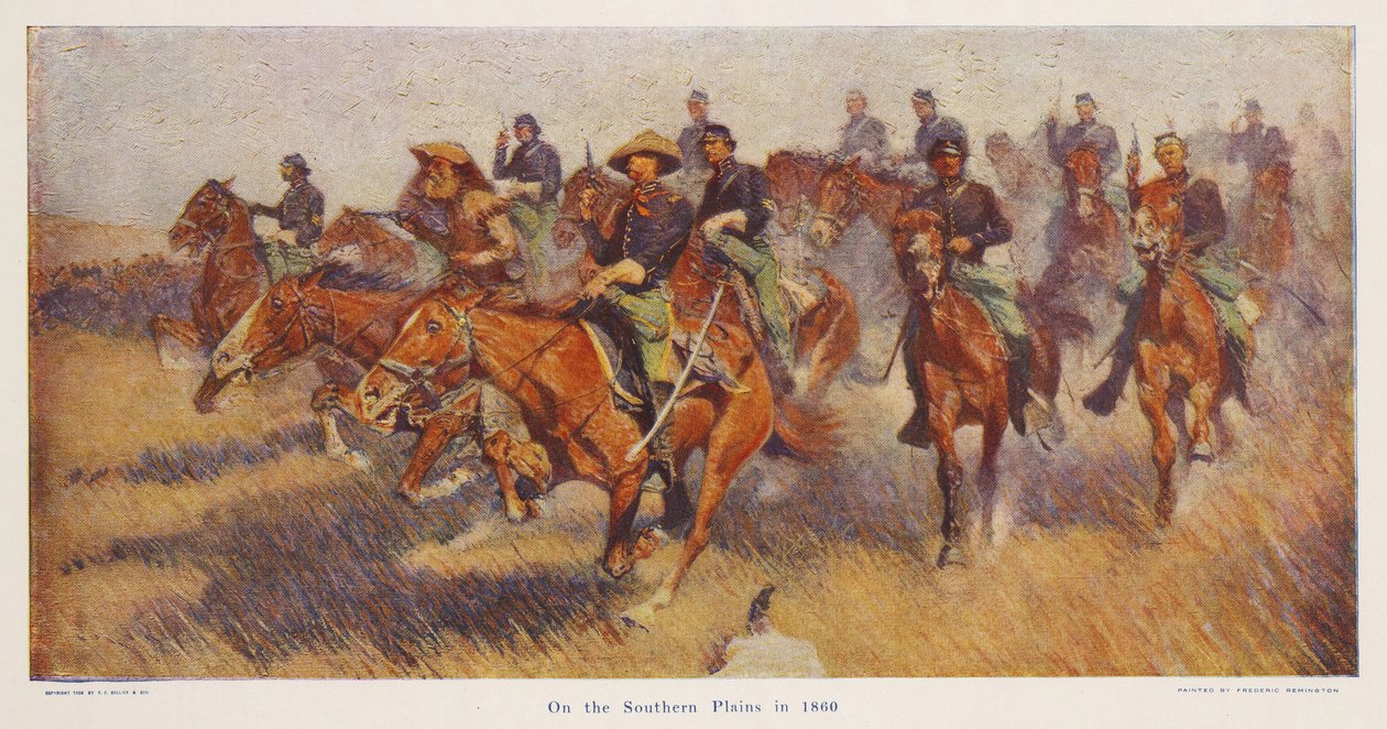 Eteläisellä tasangolla vuonna 1860, pub.1909 tekijältä Frederic Remington