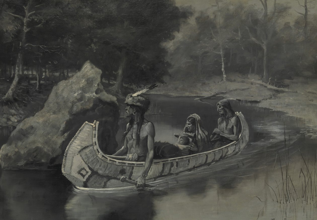 Heitti It Sheerin jokeen. . . Missä se vielä näkyy kesällä, 1889. tekijältä Frederic Remington