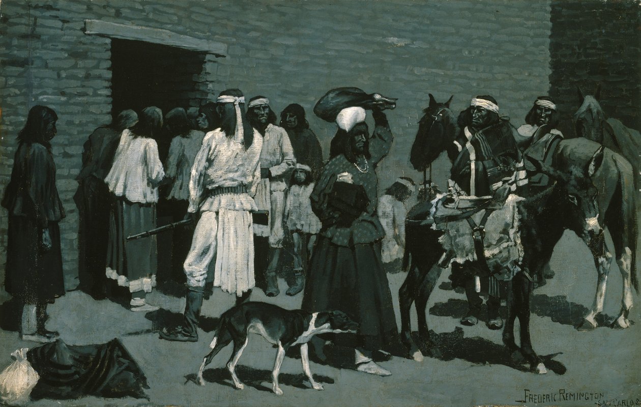 Intialainen kylä tekijältä Frederic Remington