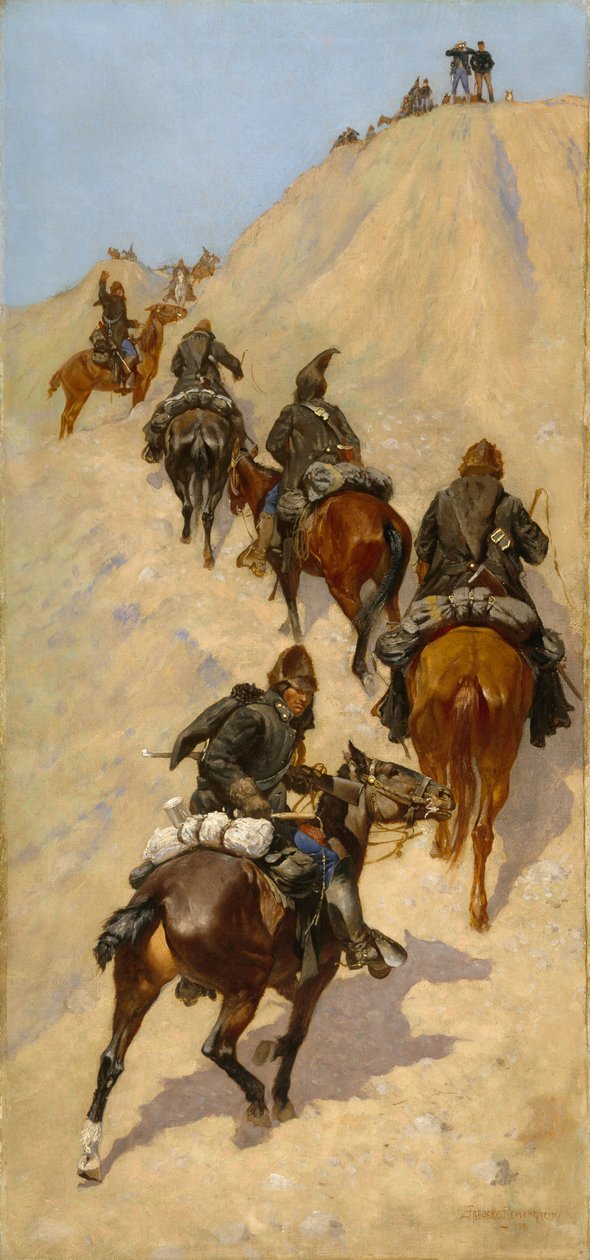 Huonekalut ja erilaiset esineet 1100- ja 1300-luvuilta tekijältä Frederic Remington