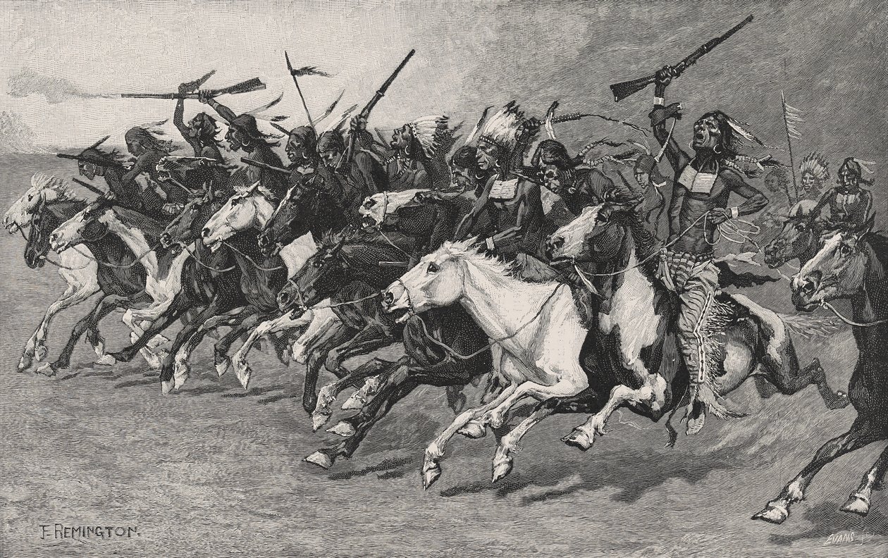 Varaus aurinkonapalla tekijältä Frederic Remington