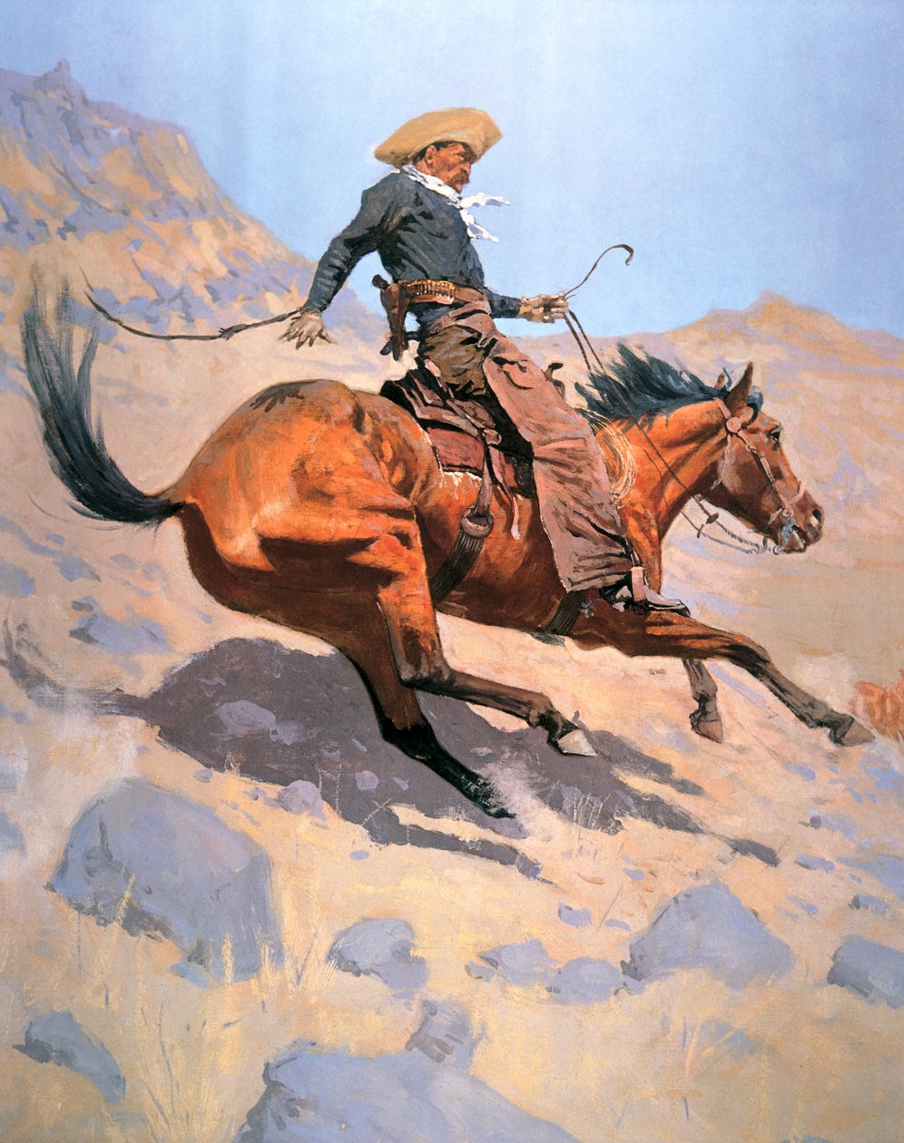 Cowboy (öljy kankaalle) tekijältä Frederic Remington