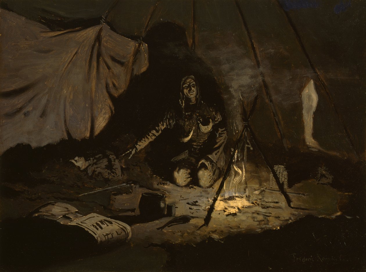 Kuivat lehdet olivat kestäneet pidempään kuin hän, n. 1899 tekijältä Frederic Remington