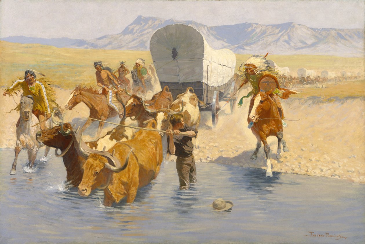 Maahanmuuttajat, n. 1904 tekijältä Frederic Remington