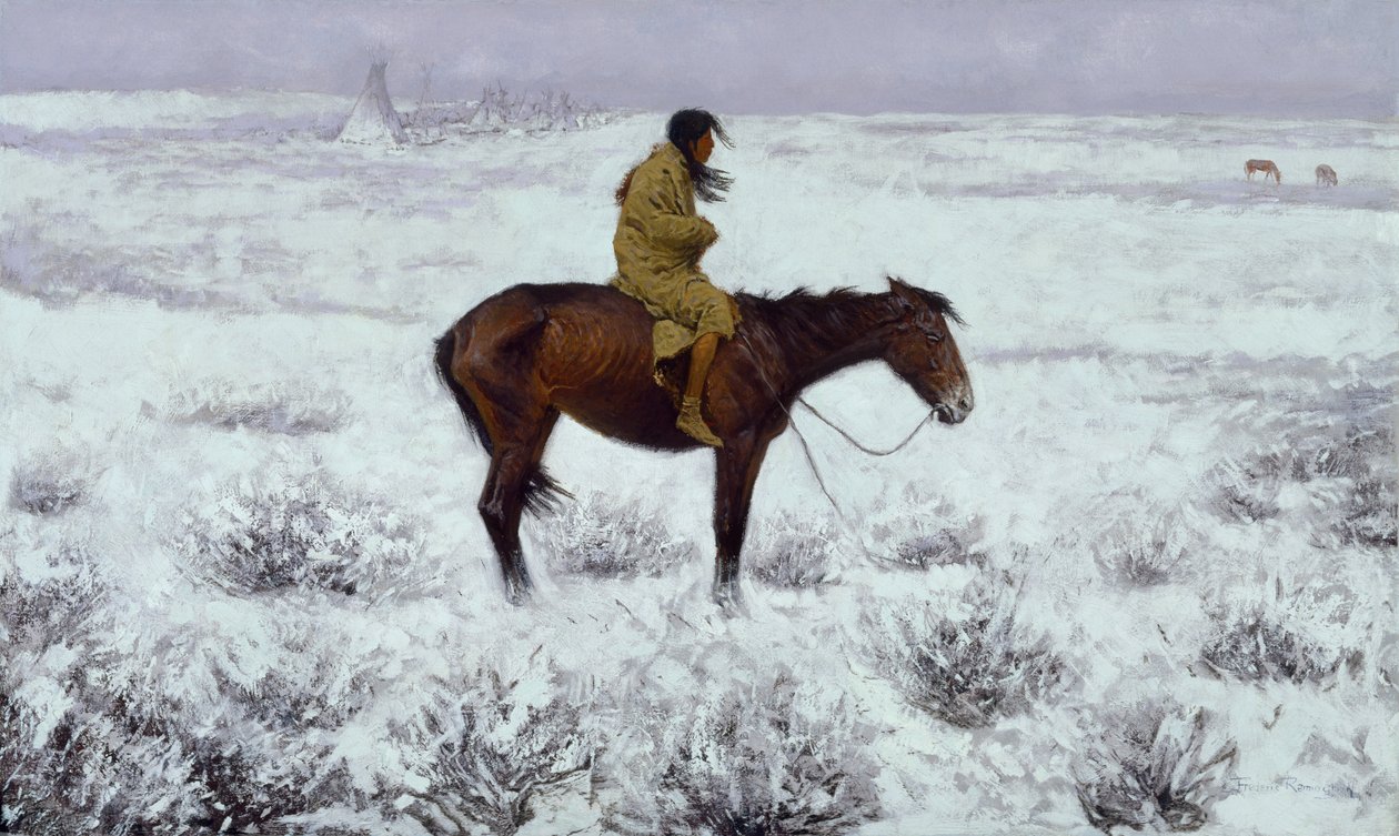 The Herd Boy, n. 1905 (öljy kankaalle) tekijältä Frederic Remington