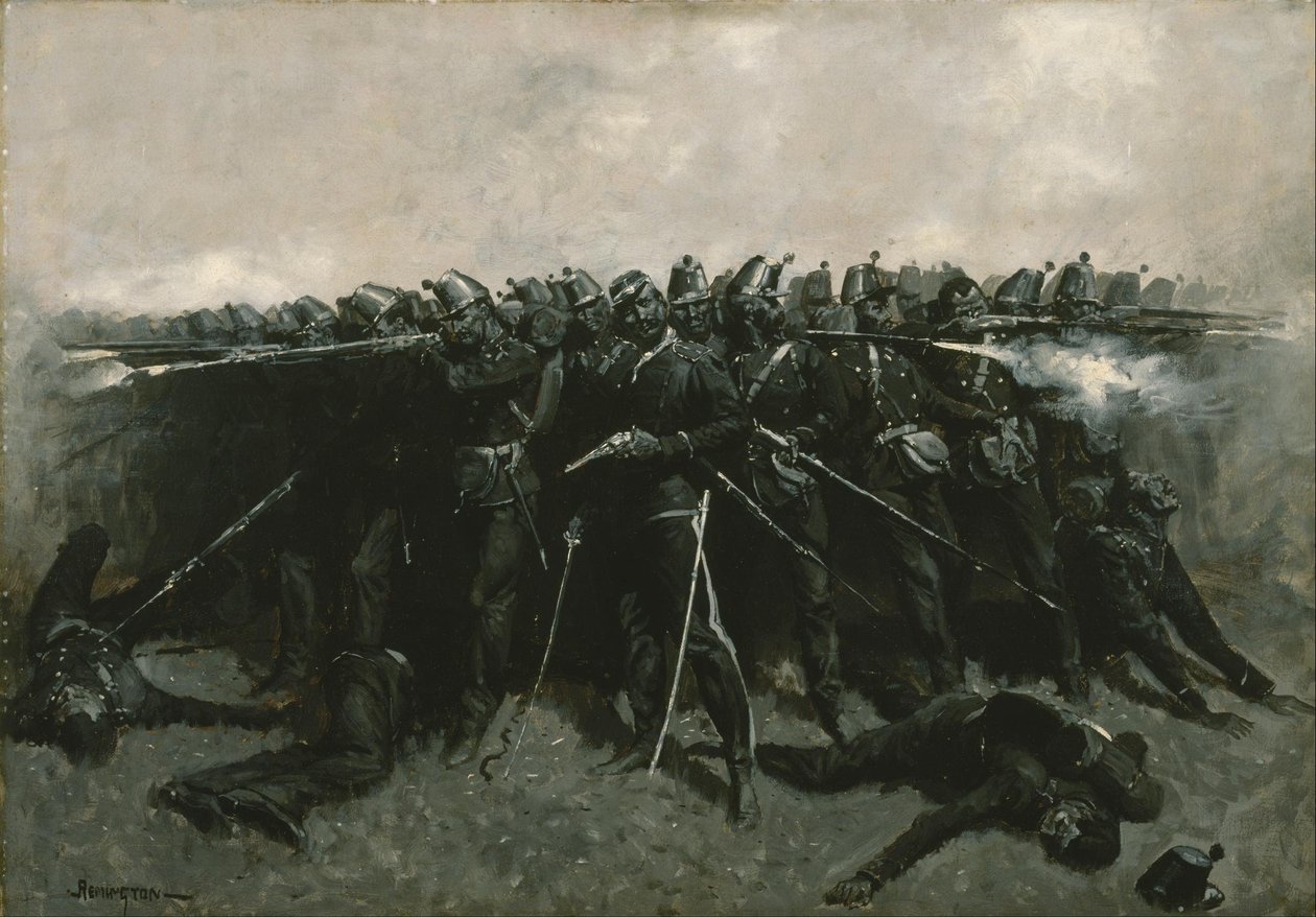 Jalkaväen neliömuodostelma tekijältä Frederic Remington