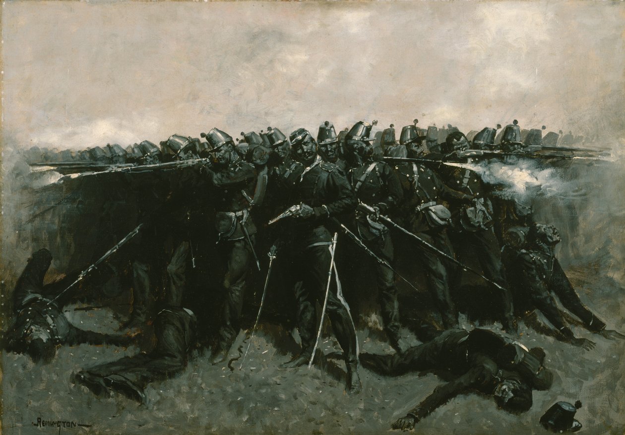 Jalkaväen aukio, noin 1893 tekijältä Frederic Remington
