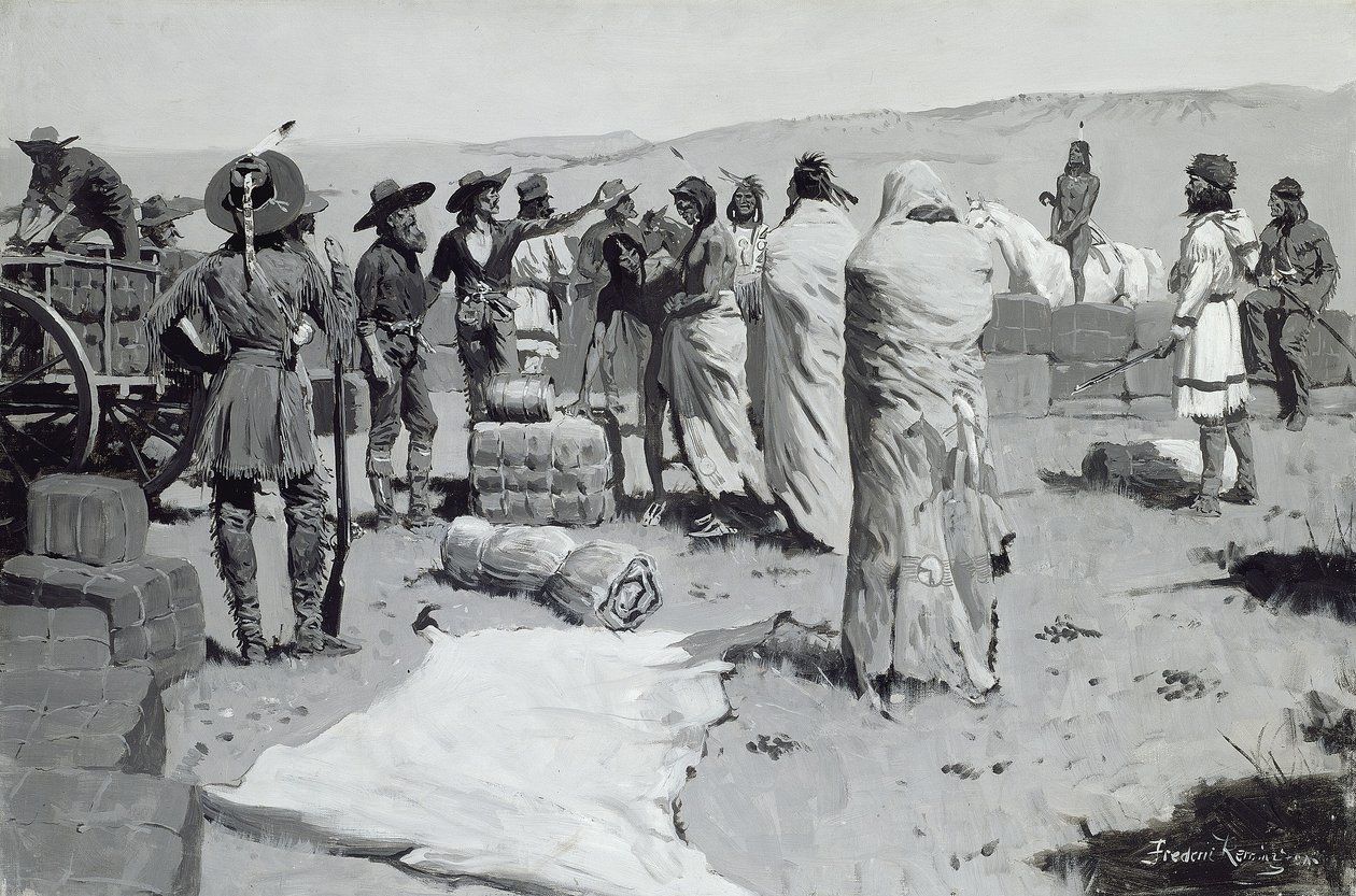 Tulkki heilutti nuorisolle, noin 1900 tekijältä Frederic Remington