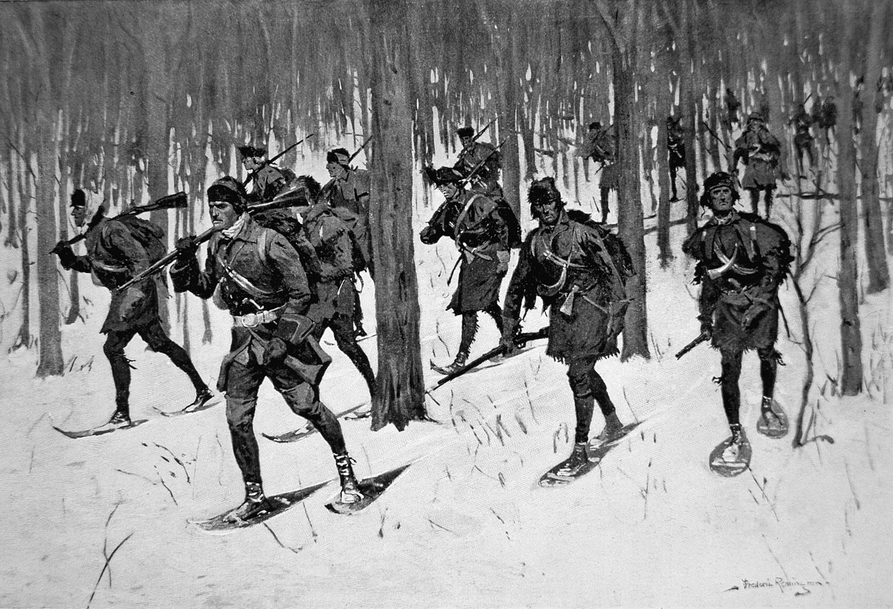 Rogers Rangersin marssi (litho) tekijältä Frederic Remington