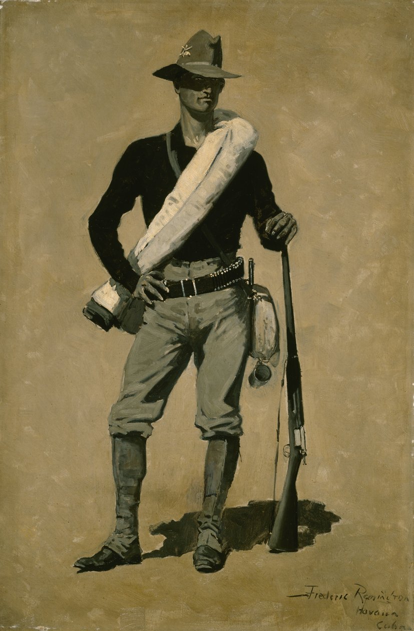 Yhdysvaltain sotilas, Espanjan ja Amerikan sota (ensimmäisen luokan taisteleva mies) 1899 tekijältä Frederic Remington