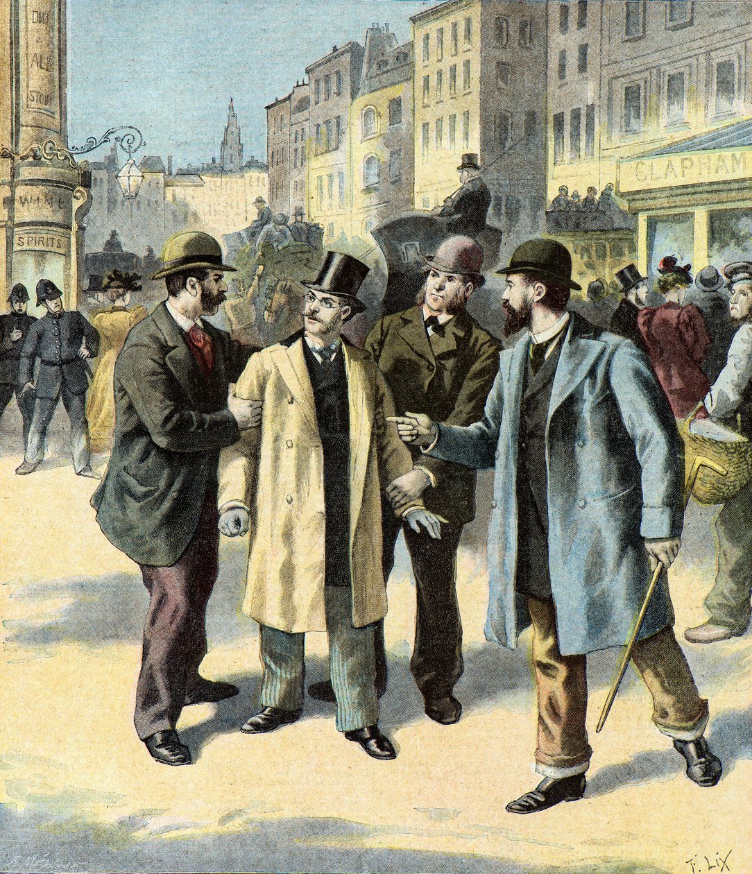 Leopold Emile Aronin pidätys,1895 (Kuvituskuva) tekijältä Frederic Theodore Lix