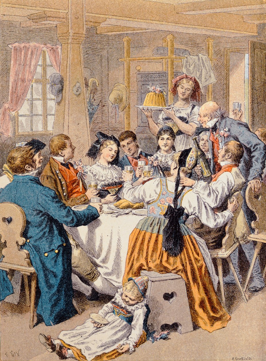 Kihlauksen juhla Elsassissa, 1901 tekijältä Frederic Theodore Lix