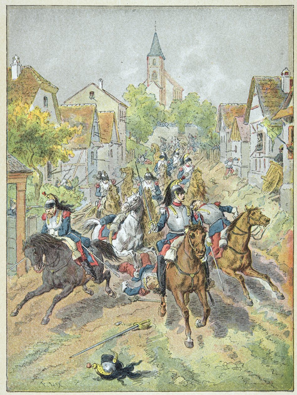 Syötä ranskalaiset cuirassiers Reichshoffenin taistelun aikana 6. elokuuta tekijältä Frederic Theodore Lix