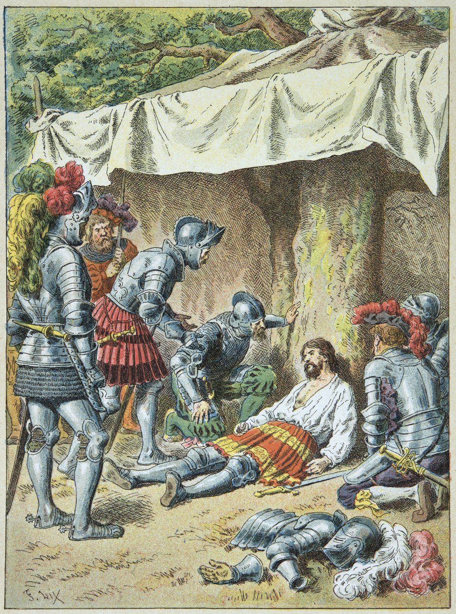 Knight Bayard kuoli 30. huhtikuuta 1524 romagnano. tekijältä Frederic Theodore Lix