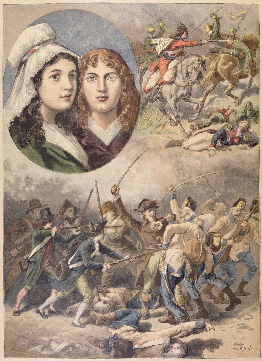 Ranskan sankaritar, Felicite ja Theophile de Fernig vuonna 1792, "Le Petit Journal", 27. elokuuta 1894 tekijältä Frederic Theodore Lix