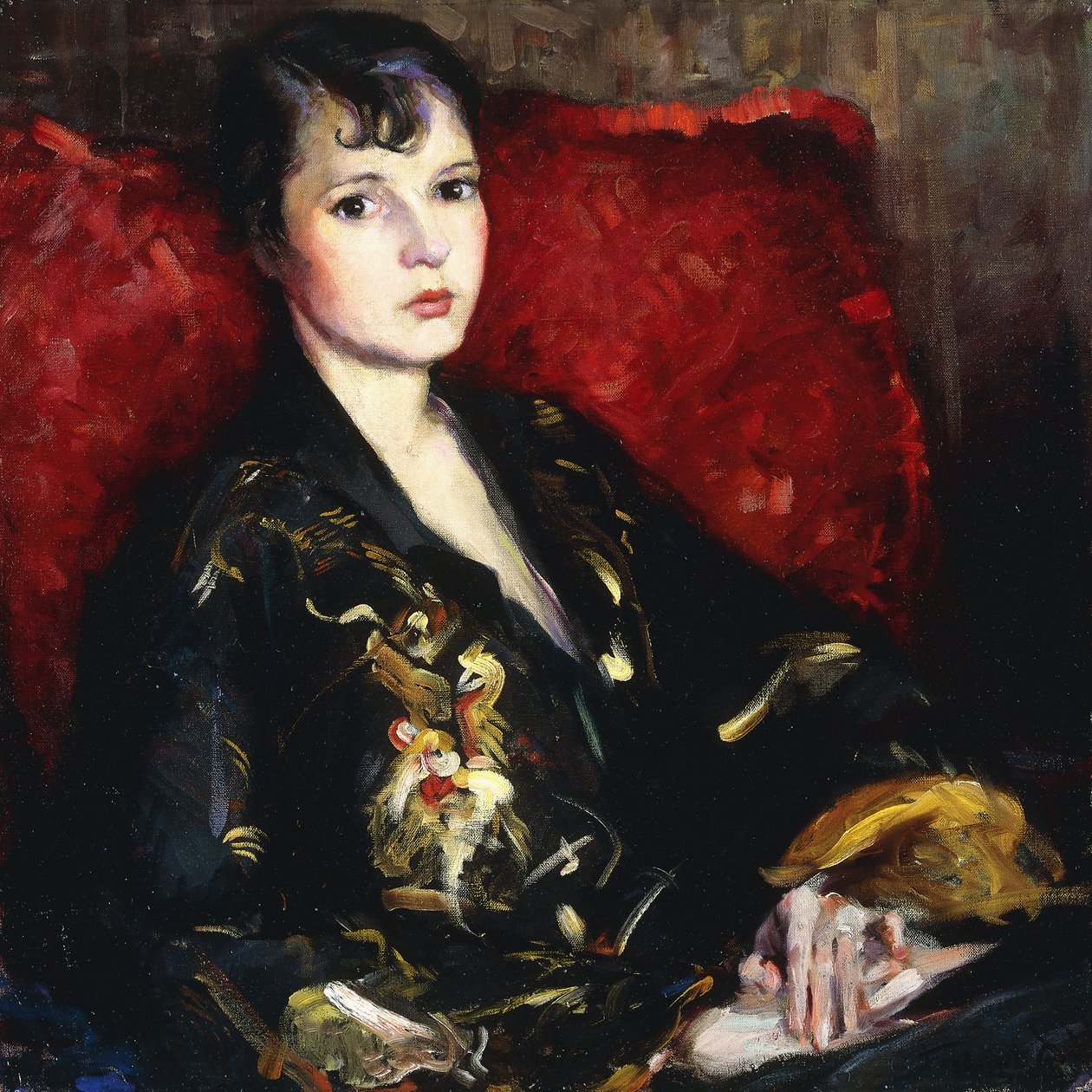Figuuri kimonossa (öljy kankaalle) tekijältä Frederic W. Goudy