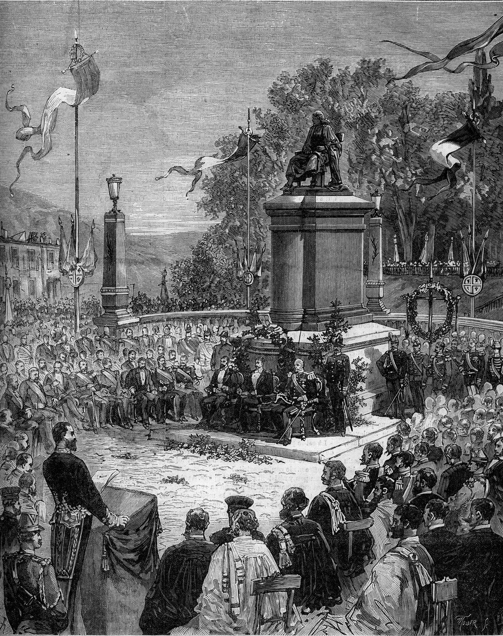 Blaise Pascalin (1623-1662) patsaan vihkiminen käyttöön Place Saint Herem of Clermond Ferrandissa (Clermond Ferrand), Puy de Dome (63). 5. syyskuuta tekijältä Frederic de Haenen