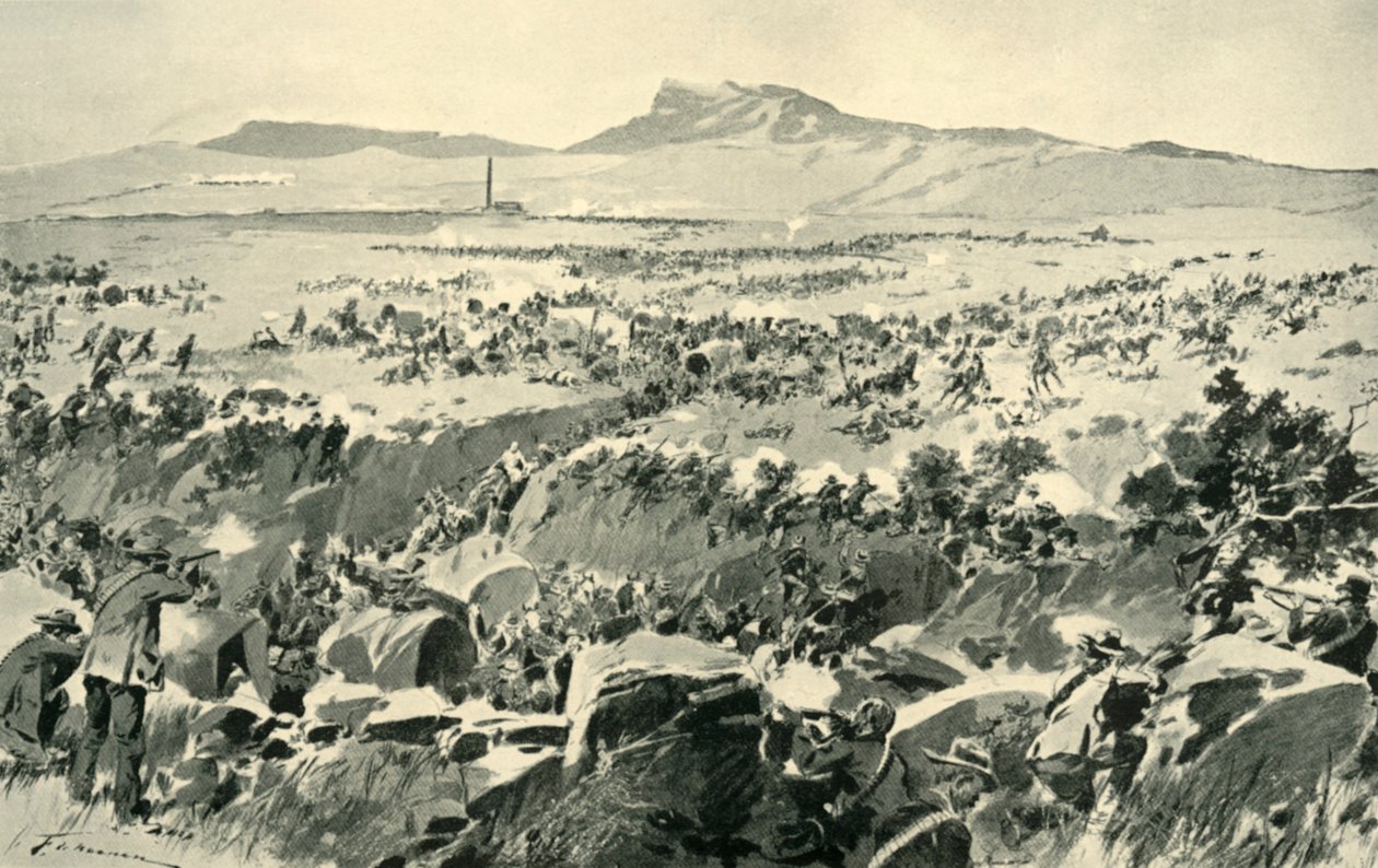 Ambuscade at Koornspruit: Kriittinen hetki, 1900, 1901. tekijältä Frederic de Haenen