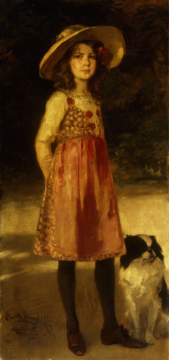 Muotokuva taiteilijan tyttärestä, Hilde, 1913 tekijältä Frederich August Kaulbach
