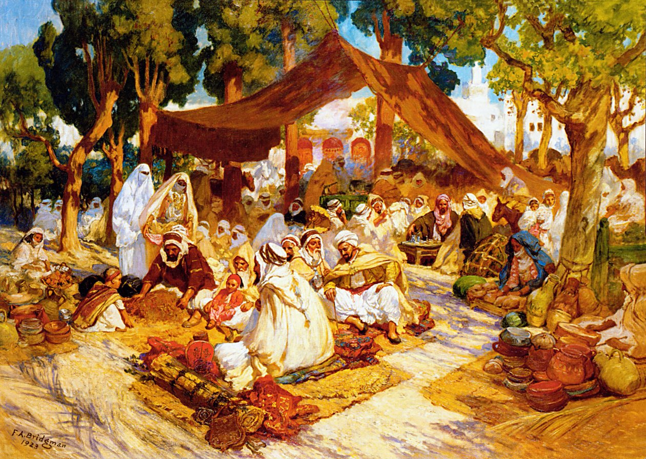 Iltajuhla Pohjois-Afrikan leirillä tekijältä Frederick Arthur Bridgman