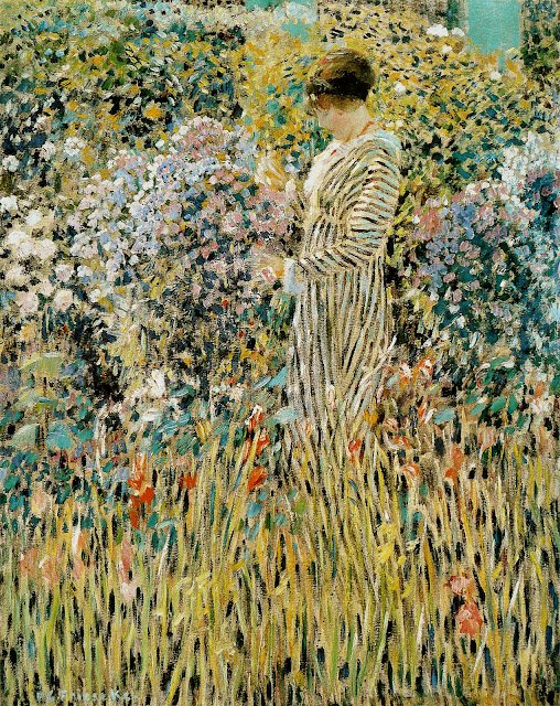 Lady in a Garden Francais: Femme dans un jardin tekijältä Frederick Carl Frieseke