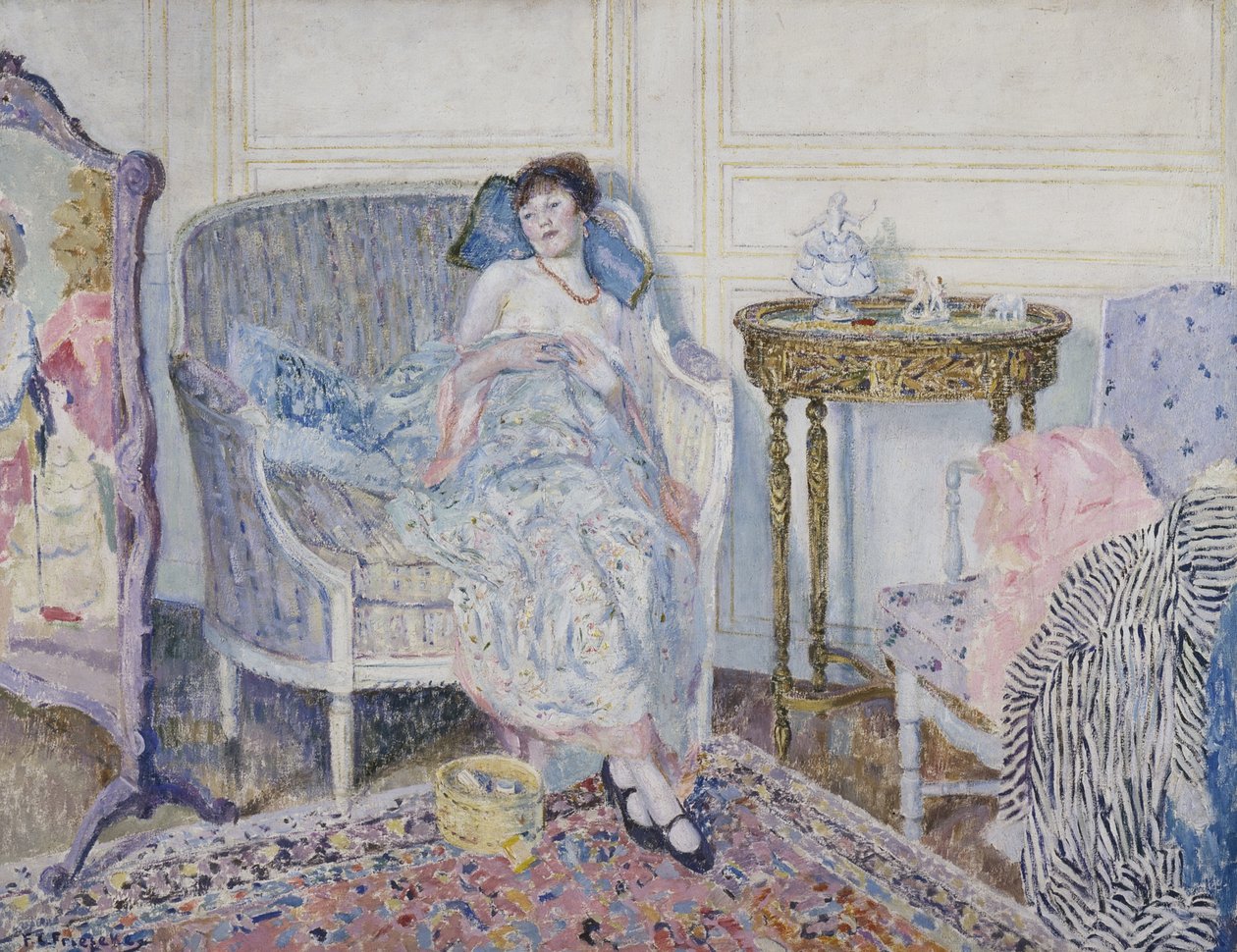 Boudoirissa, noin 1914 tekijältä Frederick Carl Frieseke