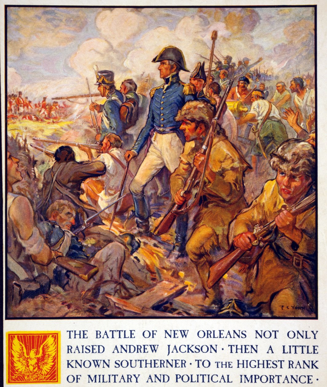 Andrew Jackson New Orleansin taistelun aikana, pub. 1922 tekijältä Frederick Coffay Yohn