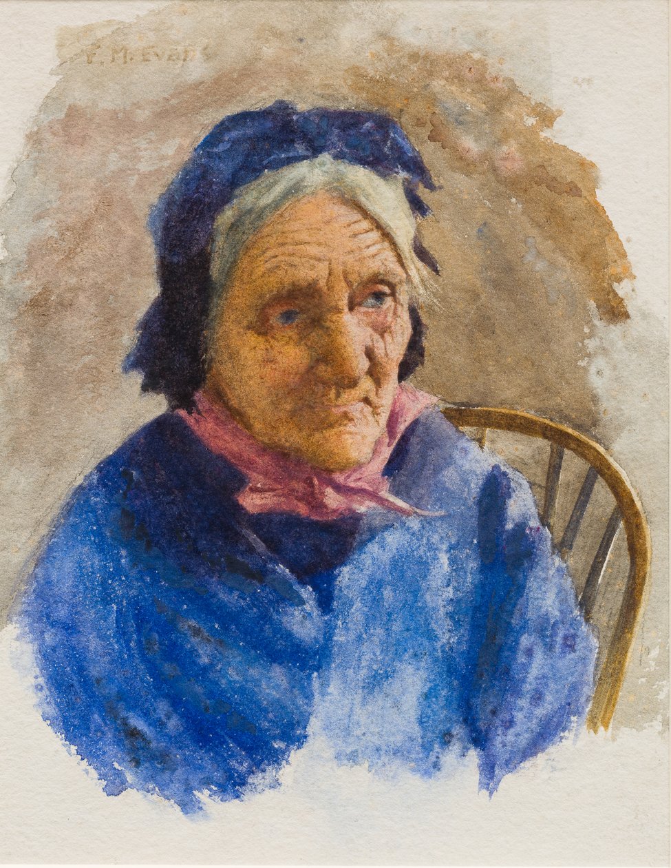 Old Fisherwoman (wc paperilla) tekijältä Frederick James McNamara Evans