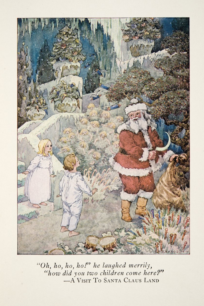 Kuvitus elokuvasta Vierailu joulupukin maassa (A Visit to Santa Claus Land) tekijältä Frederick Richardson