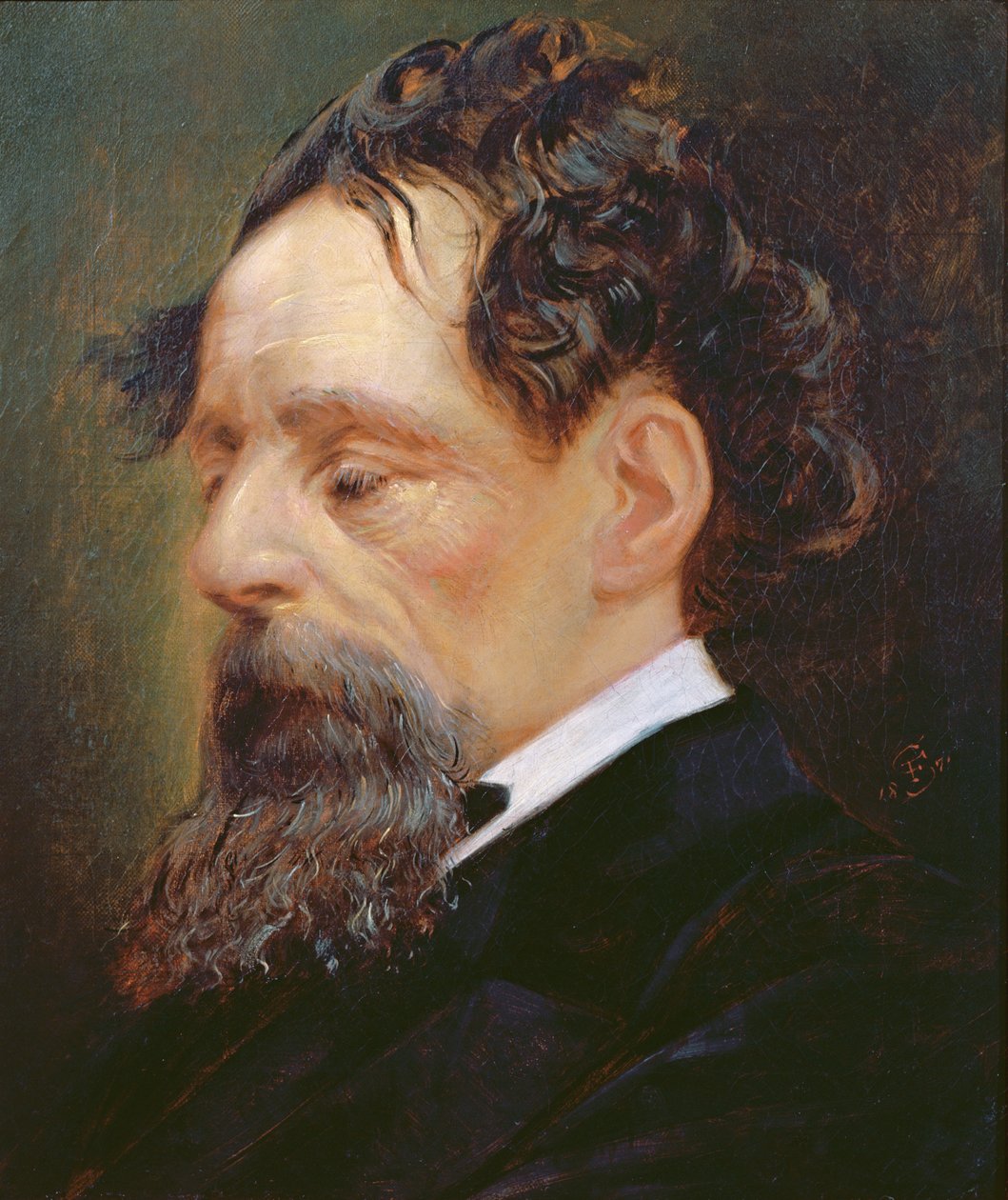 Charles Dickensin (1812-70) muotokuva 1871 tekijältä Frederick Sargent