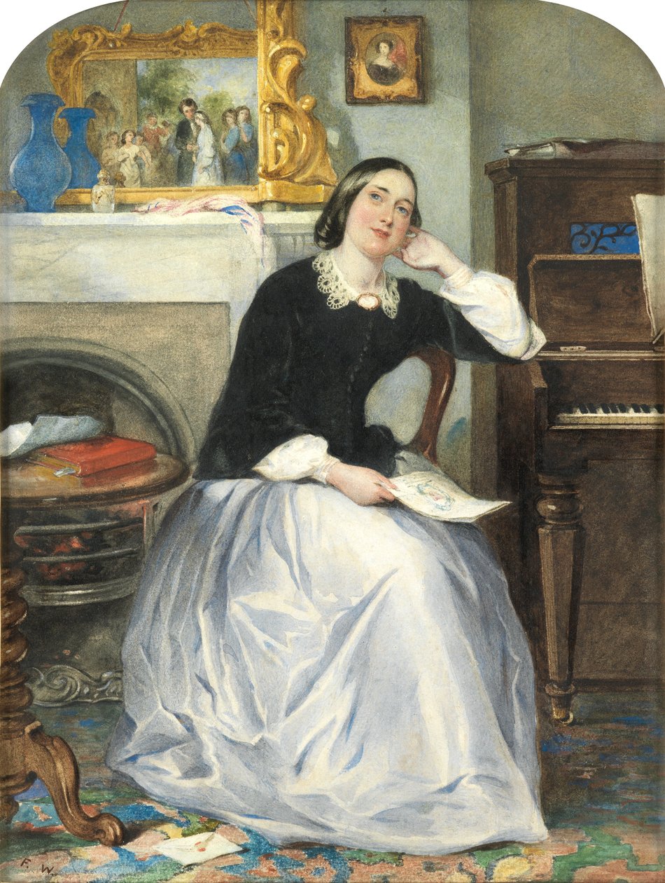 The Love Token (wc ja vartaloväri paperilla) tekijältä Frederick Walker