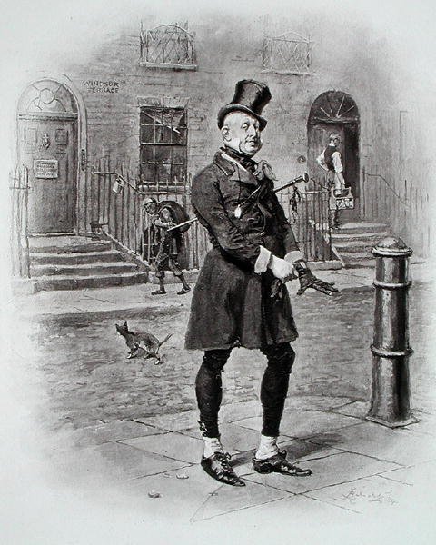 Herra Micawber Charles Dickensin 1849-50 kirjoittamasta David Copperfieldistä tekijältä Frederick (after) Barnard