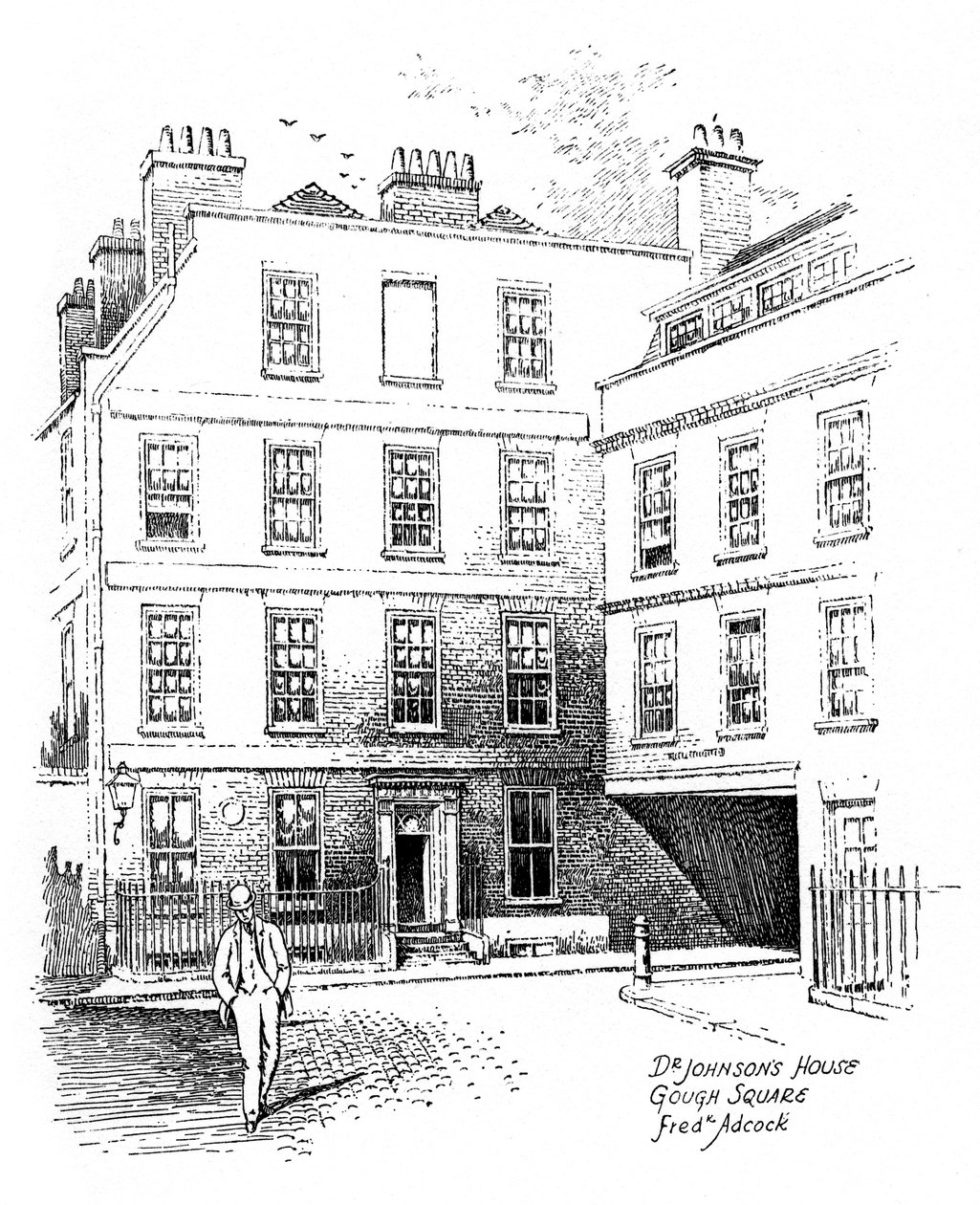 Dr Johnsons House, 17 Gough Square, Lontoo, 1912 tekijältä Frederick Adcock