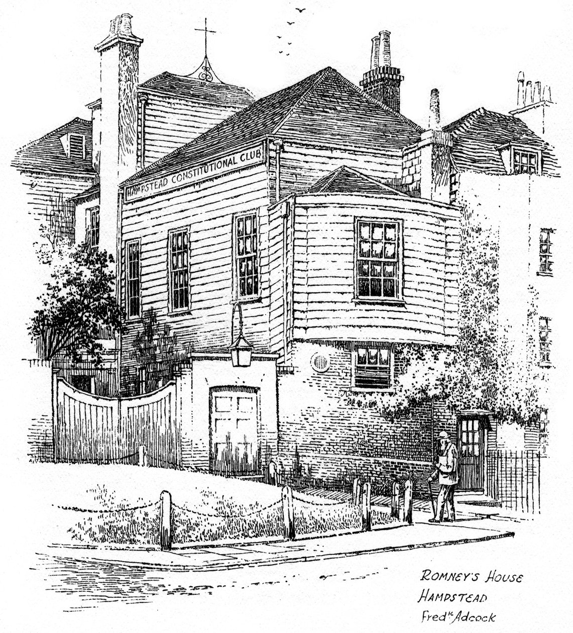 George Romneysin talo, Hampstead, Lontoo, 1912 tekijältä Frederick Adcock