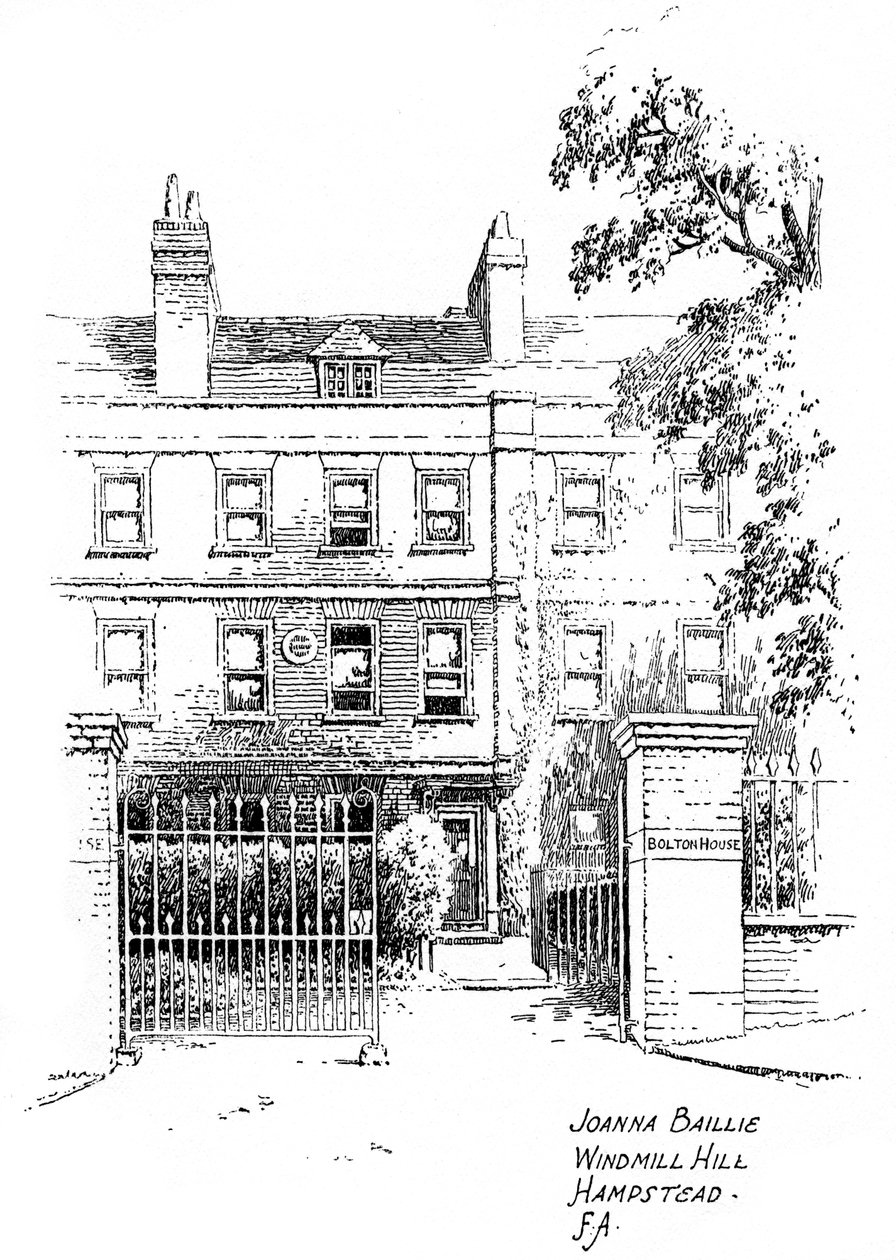 Joanna Bailliesin talo, Windmill Hill, Hampstead, Lontoo, 1912 tekijältä Frederick Adcock