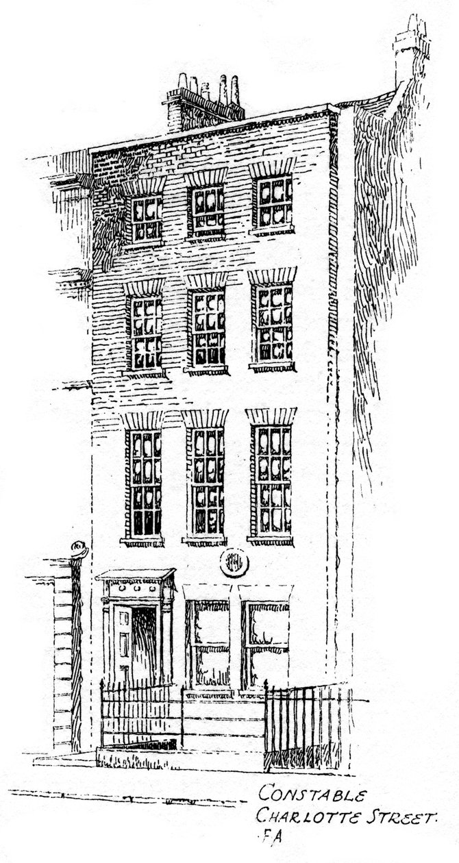 John Constablesin talo, Charlotte Street, Bloomsbury, Lontoo, 1912 tekijältä Frederick Adcock