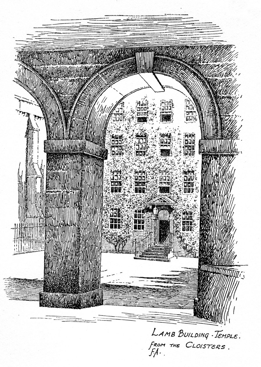 Lamb Building, temppeli, luostarista, Lontoo, 1912 tekijältä Frederick Adcock