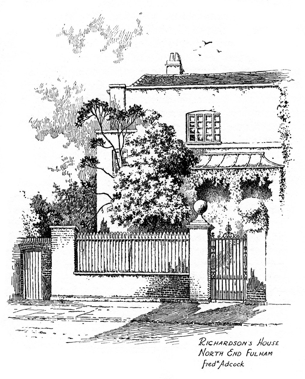 Samuel Richardsonin talo, North End, Fulham, Lontoo, 1912 tekijältä Frederick Adcock