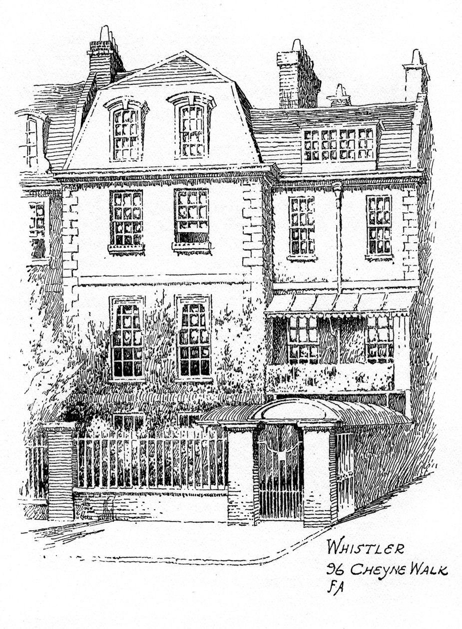 Whistlers House, 96 Cheyne Walk, Chelsea, Lontoo, 1912 tekijältä Frederick Adcock