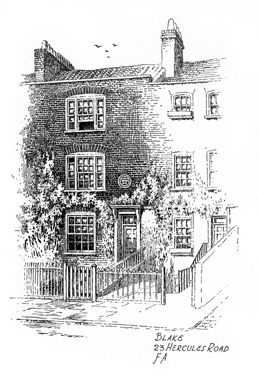William Blakesin talo, 23 Hercules Road, Lontoo, 1912. tekijältä Frederick Adcock